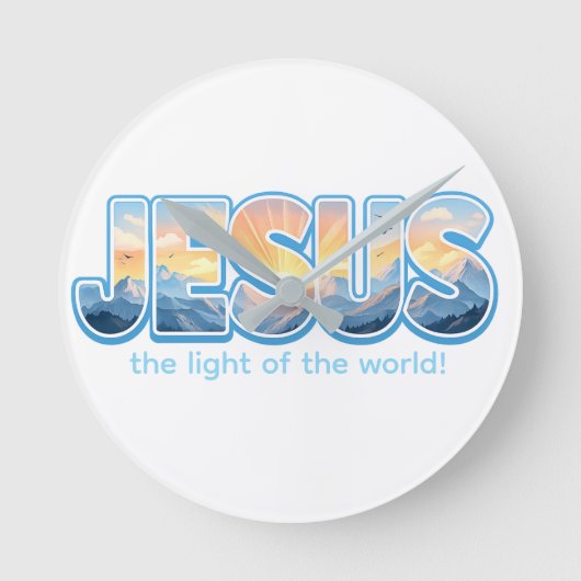Jesus Sunrise ラウンド壁時計 (正面)