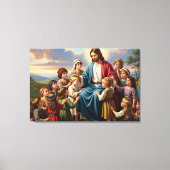 Jesus Surrounded by Children キャンバスプリント (正面)