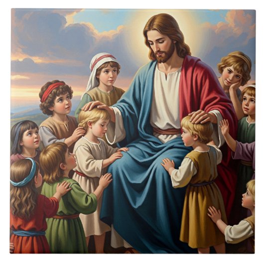 Jesus Surrounded by Children タイル (正面)