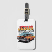 Jesus Take the Wheel Vintage Muscle Car ラゲッジタグ (正面縦)