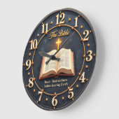 Jesus The Bible Instructions ラージ壁時計 (傾斜)