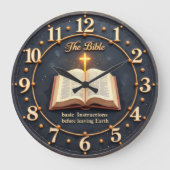 Jesus The Bible Instructions ラージ壁時計 (正面)