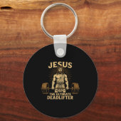 Jesus The Deadlifter Christian Fitness  キーホルダー (正面)