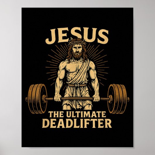 Jesus The Deadlifter Christian Fitness  ポスター (正面)
