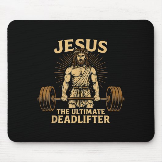 Jesus The Deadlifter Christian Fitness  マウスパッド (正面)
