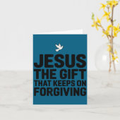 Jesus The Gift That Keeps On Forgiving Christian R カード (黄色い花)