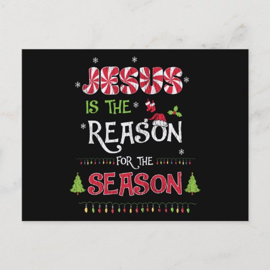 Jesus The Reason The Season Christian Christmas ポストカード (正面)