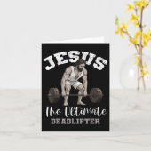 Jesus The Ultimate Deadlifter Christian Cross God  カード (黄色い花)