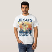 Jesus The Ultimate Deadlifter Fitness Vintage  Tシャツ (正面フル)