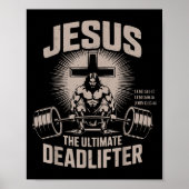 Jesus The Ultimate Deadlifter Muscle Kid Funny Chr ポスター (正面)