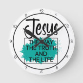 Jesus The Way The Truth And The Life Graphic ラウンド壁時計 (正面)