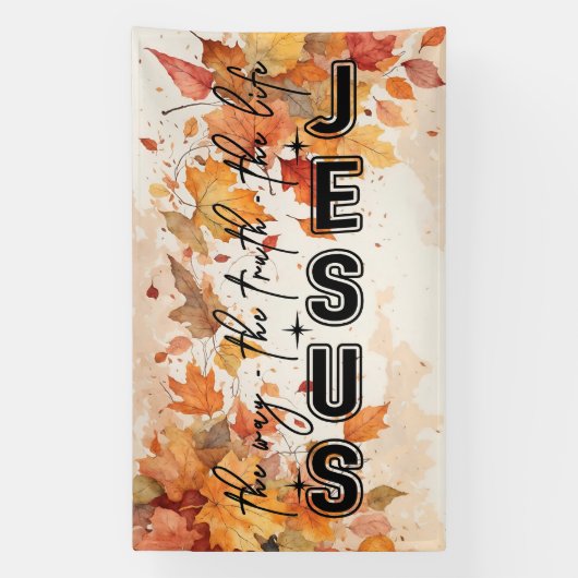 Jesus the Way the Truth the Life Autumn Design 横断幕 (縦)