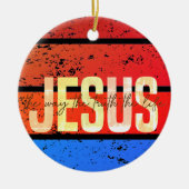Jesus, The Way, The Truth, The Life Retro Sunset セラミックオーナメント (正面)