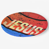 Jesus, The Way, The Truth, The Life Retro Sunset ペーパープレート (アングル)