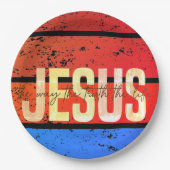 Jesus, The Way, The Truth, The Life Retro Sunset ペーパープレート (正面)