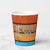 Jesus, The Way, The Truth, The Life Retro Sunset 紙コップ (正面)