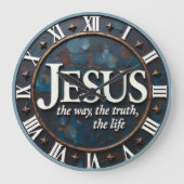 Jesus The Way Truth Life ラージ壁時計 (正面)