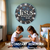 Jesus The Way Truth Life ラージ壁時計