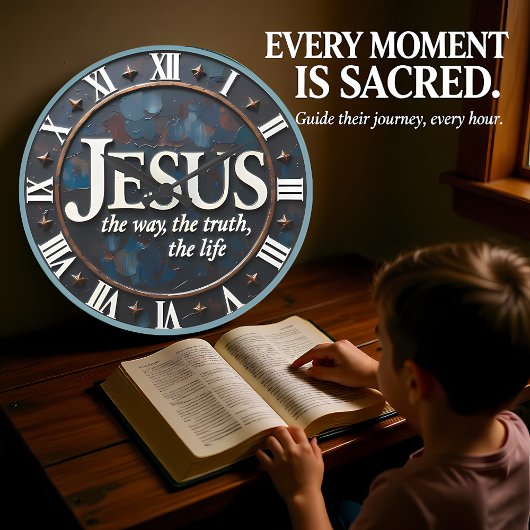 Jesus The Way Truth Life ラージ壁時計