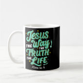 Jesus The Way Truth Life John 14 6 Christian Bible コーヒーマグカップ (左)
