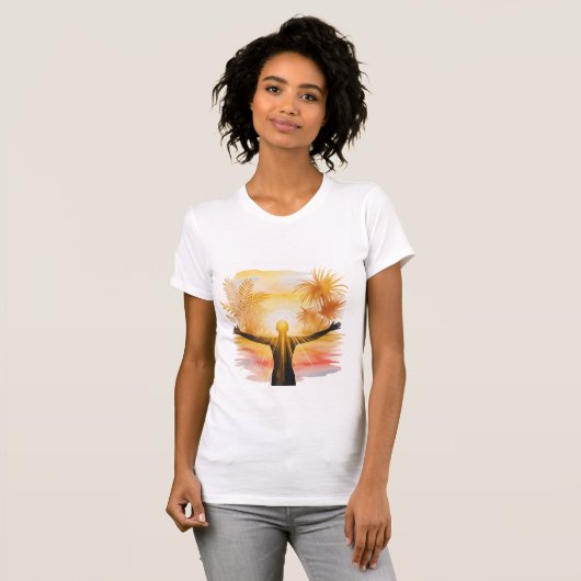 Jesus [Theme] Camiseta Feminina Fé Brasil Presente Tシャツ (正面フル)