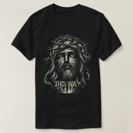 Jesus "This Way"グラフィックはっきりしたTシャツ Tシャツ
