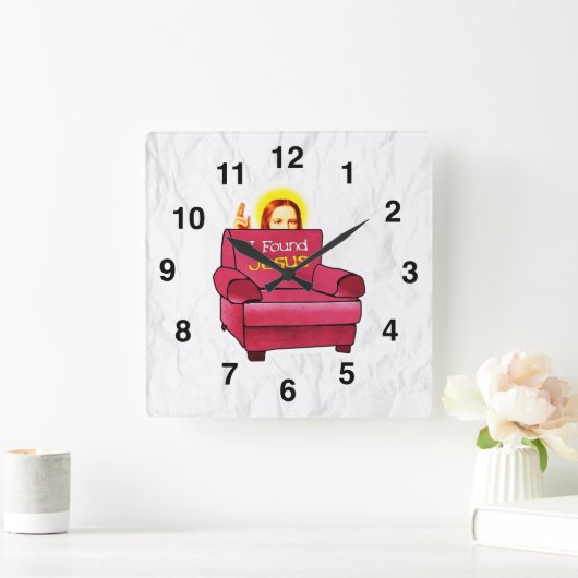 Jesus Time スクエア壁時計 (ホーム)