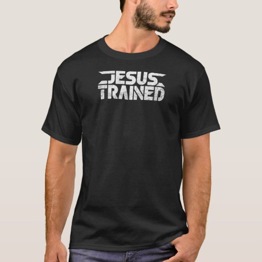 Jesus Trained God Family Wrestling Tee Christian W Tシャツ (正面)