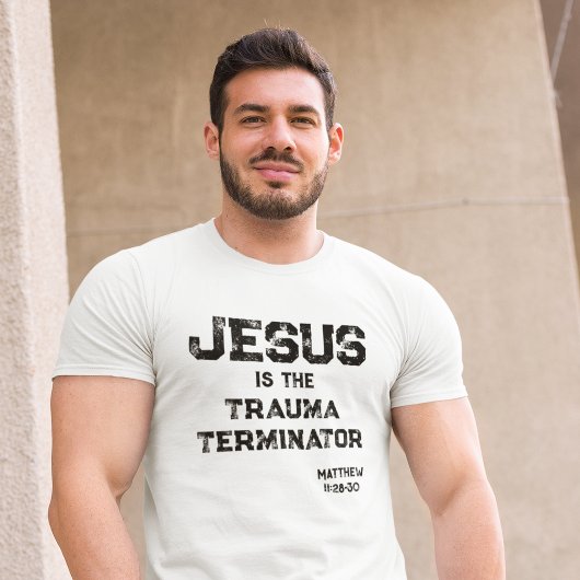 Jesus Trauma Terminator Bible Grunge Christian Tシャツ