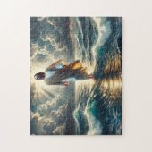 Jesus Walking on Water Christian Faith Gift ジグソーパズル (縦)
