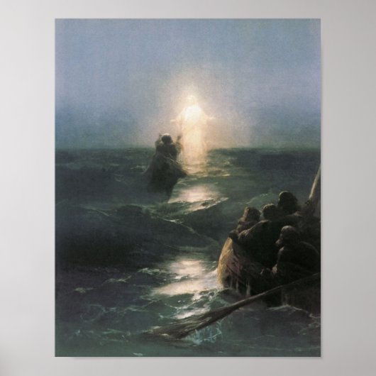 Jesus Walking on Water, Ivan Aivazovsky Painting ポスター (正面)