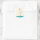 Jesus Walking on Water Sticker スクエアシール (バッグ)