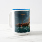 Jesus Walking On Water To Save Peter ツートーンマグカップ (正面左)