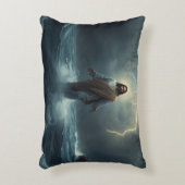 Jesus Walks on Water: Christian Theme Throw Pillow アクセントクッション (正面(垂直))