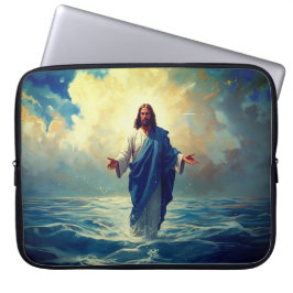 Jesus Walks on Water Laptopケース ラップトップスリーブ
