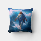 Jesus Walks on Water Throw Cushion クッション (正面)