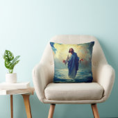 Jesus Walks on Water Throw Pillow クッション (椅子)