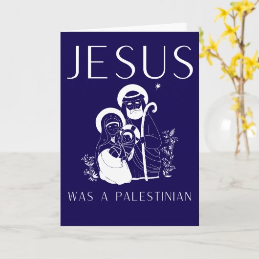 Jesus Was A Palestinian Christmas Card Christian カード (黄色い花)