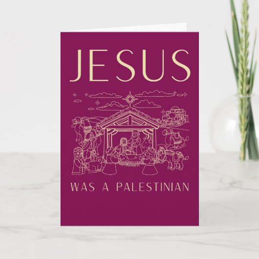 Jesus Was A Palestinian Christmas Card Christian カード (正面)