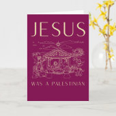 Jesus Was A Palestinian Christmas Card Christian カード (黄色い花)