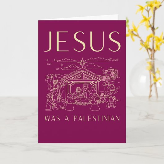 Jesus Was A Palestinian Christmas Card Christian カード (黄色い花)