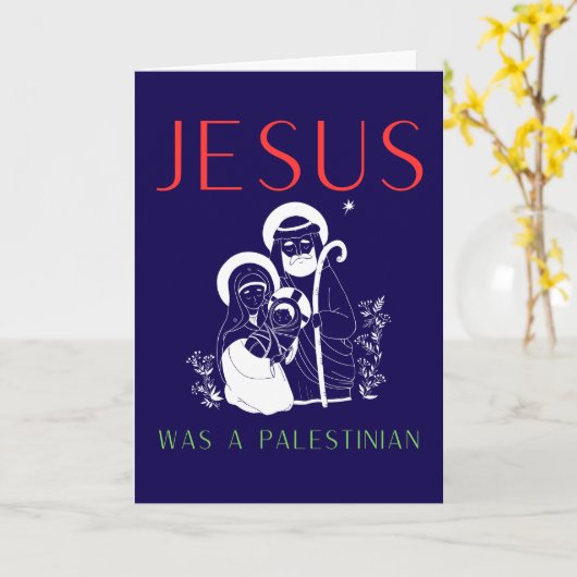 Jesus Was A Palestinian Christmas Card Christian カード (黄色い花)