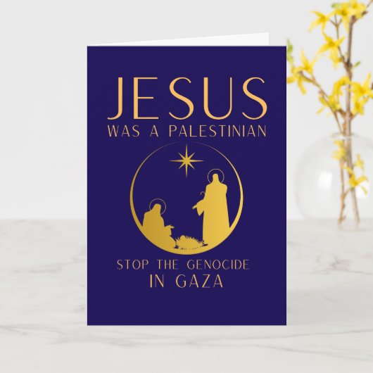 Jesus Was A Palestinian Christmas Custom Message カード (黄色い花)