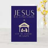 Jesus Was A Palestinian Christmas Custom Message カード (黄色い花)