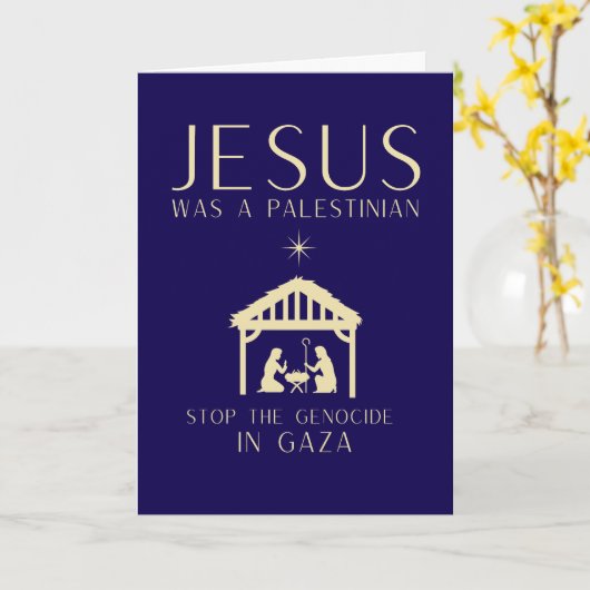 Jesus Was A Palestinian Christmas Custom Message カード (黄色い花)
