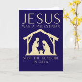 Jesus Was A Palestinian Christmas Gaza カード (黄色い花)