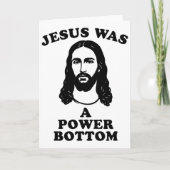 Jesus Was A Power Bottom Funny Pride Christmas Gag カード (正面)