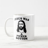 Jesus Was A Power Bottom Funny Pride Christmas Gag コーヒーマグカップ (左)
