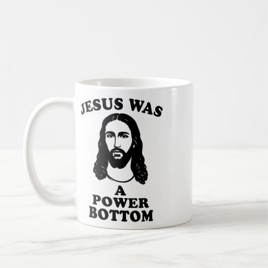 Jesus Was A Power Bottom Funny Pride Christmas Gag コーヒーマグカップ (左)