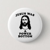 Jesus Was A Power Bottom Funny Pride Christmas Gag 缶バッジ (正面)